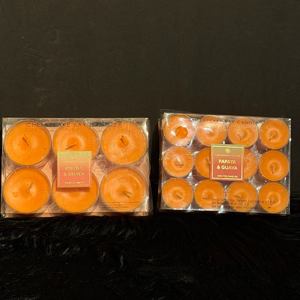 Chesapeake Bay Candle Tealights Unisex OS Orange New Papaya Guava 18pc Bundle